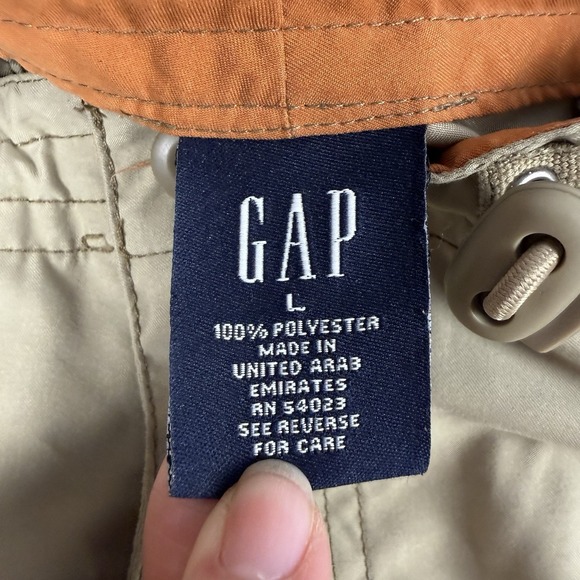 GAP Pants Mens Large Beige Y2K Windbreaker Nylon Baggy Utility Paratrooper Cargo - Picture 3 of 16